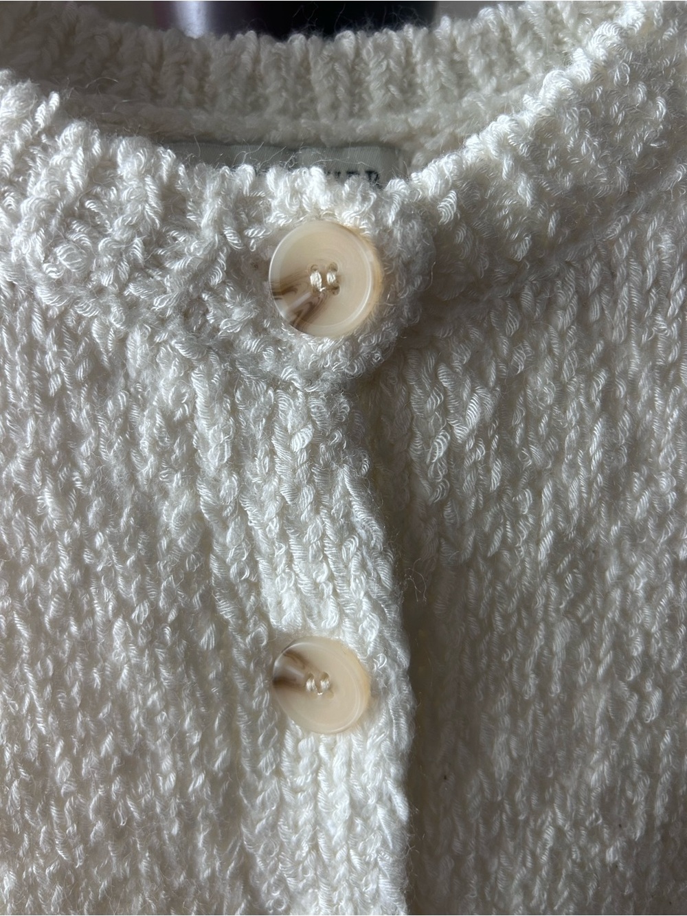 Moon River Cream Textured Knit Button Vest - Picture 4 of 4